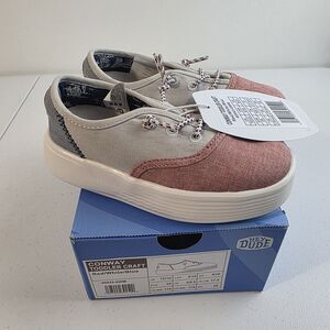 Hey Dude Toddler Craft Size 10 US New In Box Red White Blue Kids Shoes Sneakers